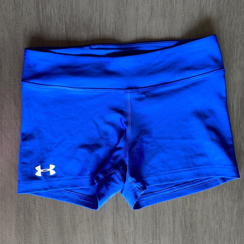 Under Armour Blue Tight Shorty Shorts Stretchy
